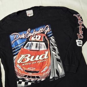 Vtg Dale Earnhardt Jr Long‎ Sleeve Nascar Shirt XL Budweiser Competitors View